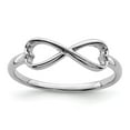 thumbnail image 1 of Sterling Silver Rhodium-plated Infinity Heart Ring, 1 of 6