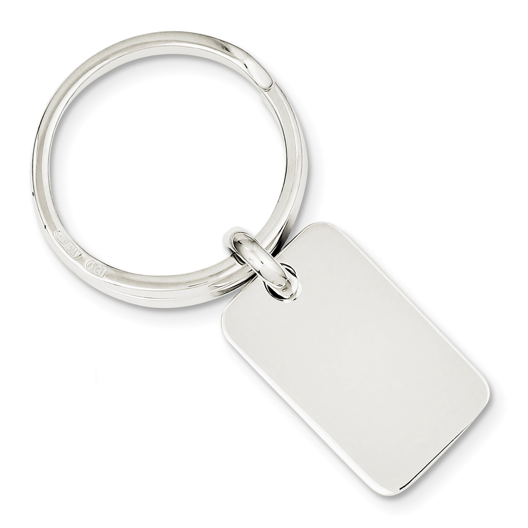 Sterling Silver Rhodium-plated Key Ring - Size 11