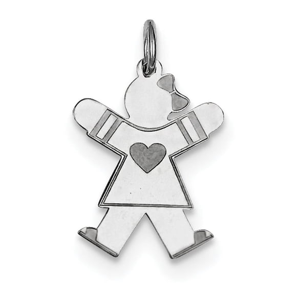 Sterling Silver Rhodium-plated Kid Charm XK1483SS