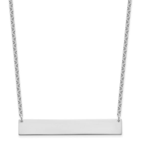 Finest Gold Sterling Silver & Rhodium-Plated Large Blank Bar Necklace