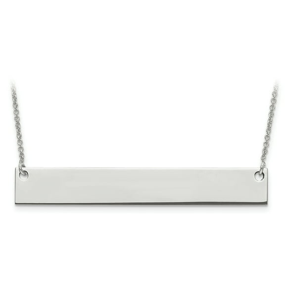 Sterling Silver/Rhodium-plated Large Blank Bar Necklace XNA639SS