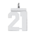 thumbnail image 1 of Sterling Silver/Rhodium-plated Polished Number 21 Charm, 1 of 2