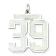 thumbnail image 1 of Sterling Silver Rhodium-plated Large Satin Number 39 Charm, 1 of 2