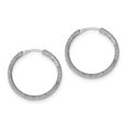 thumbnail image 1 of Sterling Silver Rhodium-plated Laser Cut Endless Hoop Earrings, 1 of 3