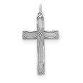 thumbnail image 1 of 925 Sterling Silver Solid Polished Laser Etched Laser Designed Religious Faith Cross Pendant Necklace 30x15mm Wide Penda, 1 of 4