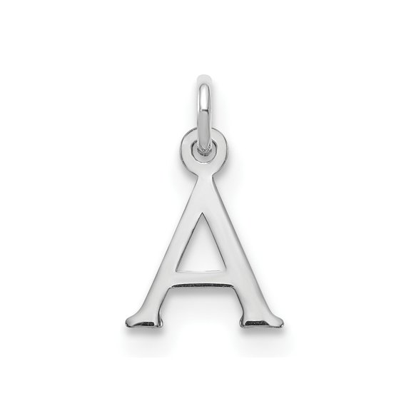 Finest Gold Sterling Silver Rhodium-Plated Letter A Initial Charm