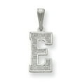 thumbnail image 1 of 925 Sterling Silver Solid Polished Patterned Letter Name Personalized Monogram Initial E Charm 25x9mm Wide Pendant Neckl, 1 of 4