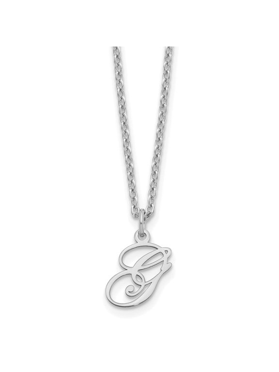 Sterling Silver Rhodium-plated Letter G Initial Necklace