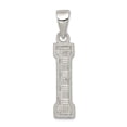 thumbnail image 1 of 925 Sterling Silver Solid Polished Patterned Letter Name Personalized Monogram Initial I Charm 25x9mm Wide Pendant Neckl, 1 of 2