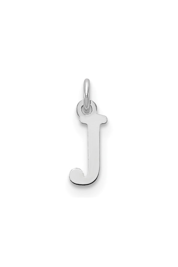 Sterling Silver Rhodium-plated Letter J Initial Charm