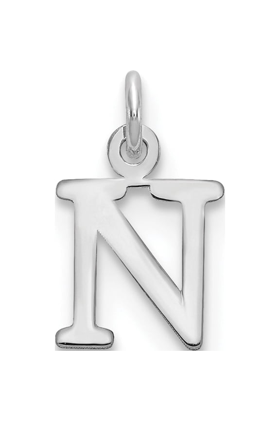 Sterling Silver Rhodium-plated Letter N Initial Charm Material Primary Purity Ethereal Chic Luxurious Designed for those who cherish timeless beauty