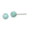 thumbnail image 1 of Sterling Silver Rhodium-plated Light Blue Larimar Post Stud Earrings, 1 of 3