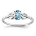 thumbnail image 1 of Sterling Silver Rhodium-plated Light Swiss Blue Topaz Ring, 1 of 1