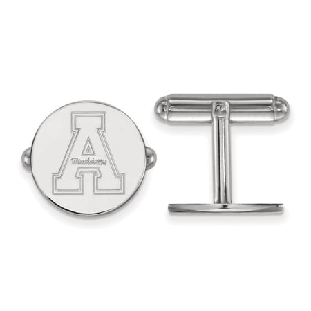 Sterling Silver Rhodium-plated LogoArt Appalachian State University Cuff Links QSS010APS