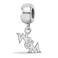 thumbnail image 1 of Sterling Silver Rhodium-plated LogoArt College of William and Mary Extra Small Dangle Bead Charm QSS024WMA, 1 of 4