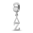 thumbnail image 1 of Sterling Silver Rhodium-plated LogoArt Delta Zeta Vertical Letters Bead QDZ005BD1-SS, 1 of 4