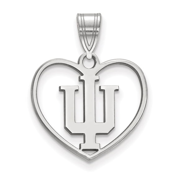 Women's Indiana Hoosiers Sterling Silver Logo Heart Pendant