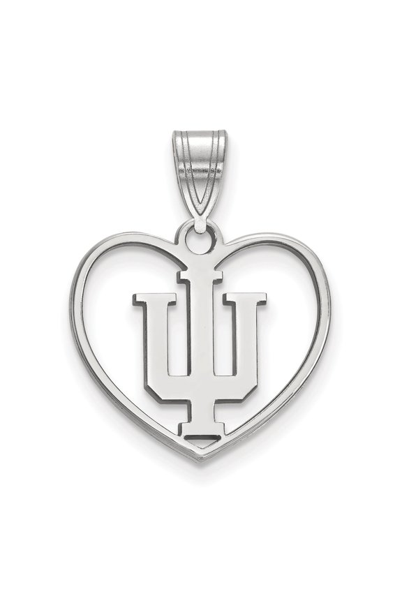 Women's Indiana Hoosiers Sterling Silver Logo Heart Pendant