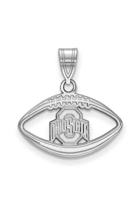 Women's Ohio State Buckeyes Sterling Silver Logo Football Pendant