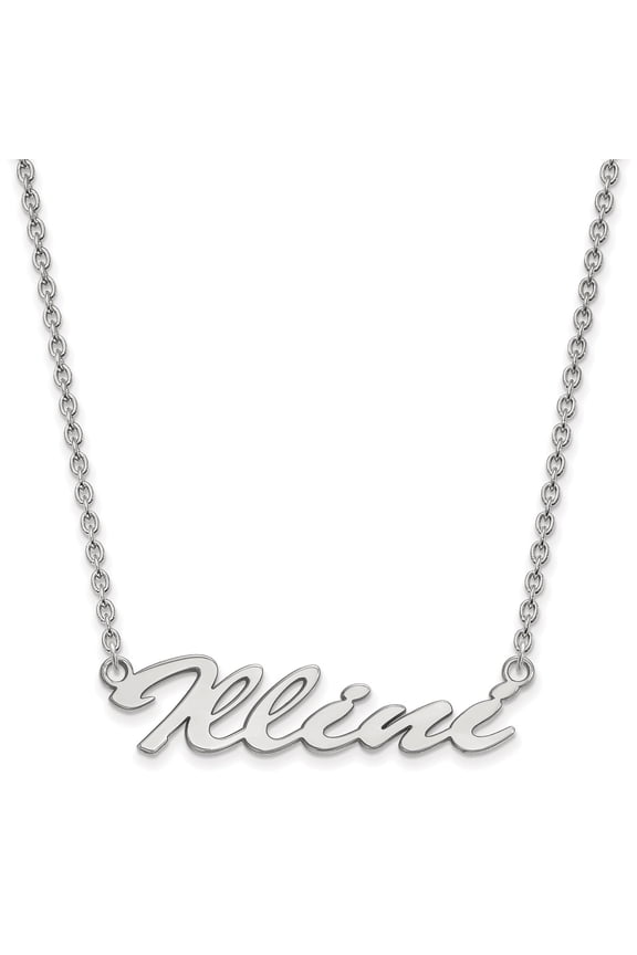 Women's Illinois Fighting Illini Sterling Silver Script Logo Necklace