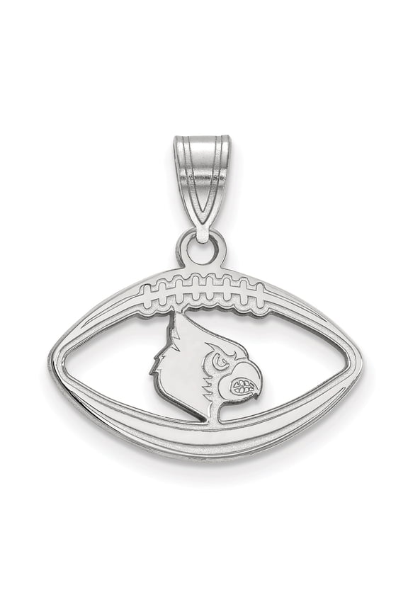 Women's Louisville Cardinals Sterling Silver Logo Football Pendant