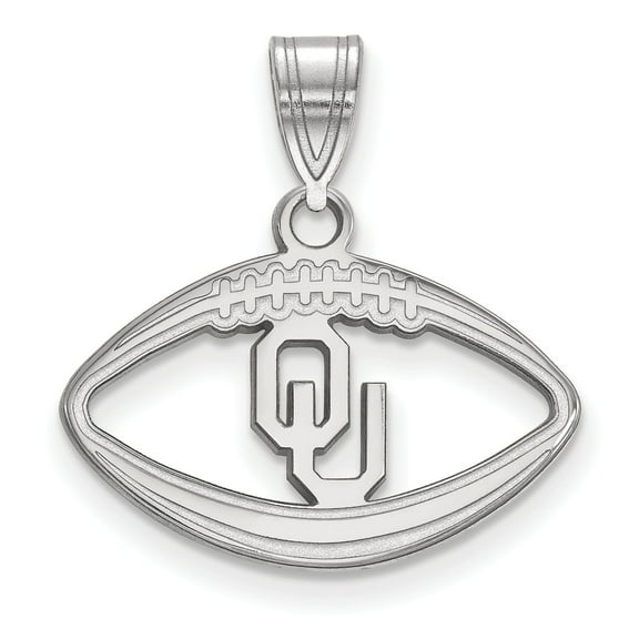 Women's Oklahoma Sooners Sterling Silver Logo Football Pendant