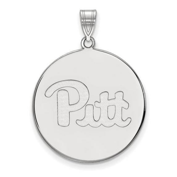 Sterling Silver Rhodium-plated LogoArt University of Pittsburgh Extra Large Disc Pendant Q-SS063UPI