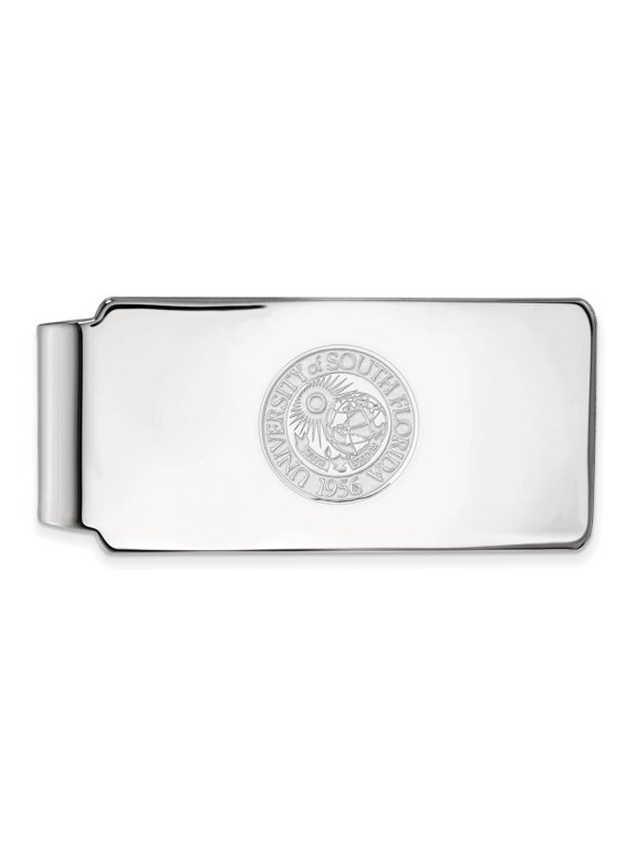 Sterling Silver LogoArt Official Licensed Collegiate University of South Florida (USF) Money Clip Crest