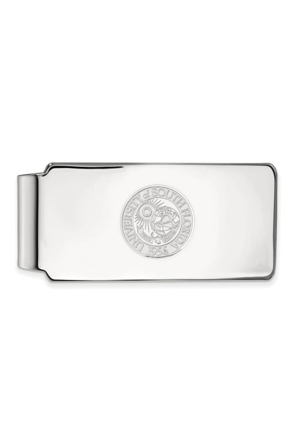 Sterling Silver LogoArt Official Licensed Collegiate University of South Florida (USF) Money Clip Crest