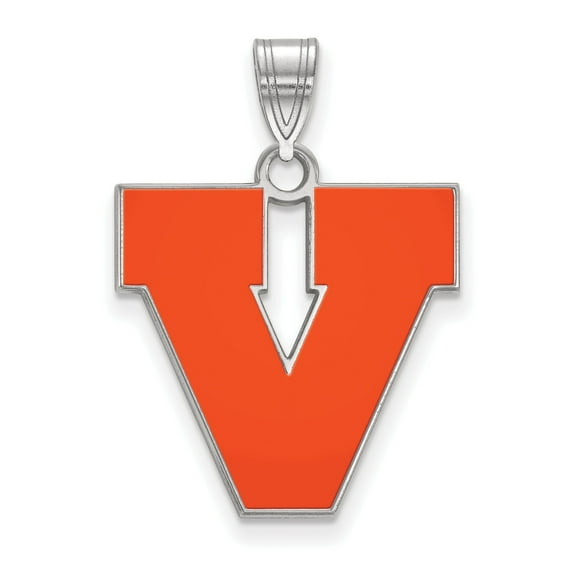 Beautiful Sterling S. Rh-p LogoArt University of Virginia Large Enamel Pendant