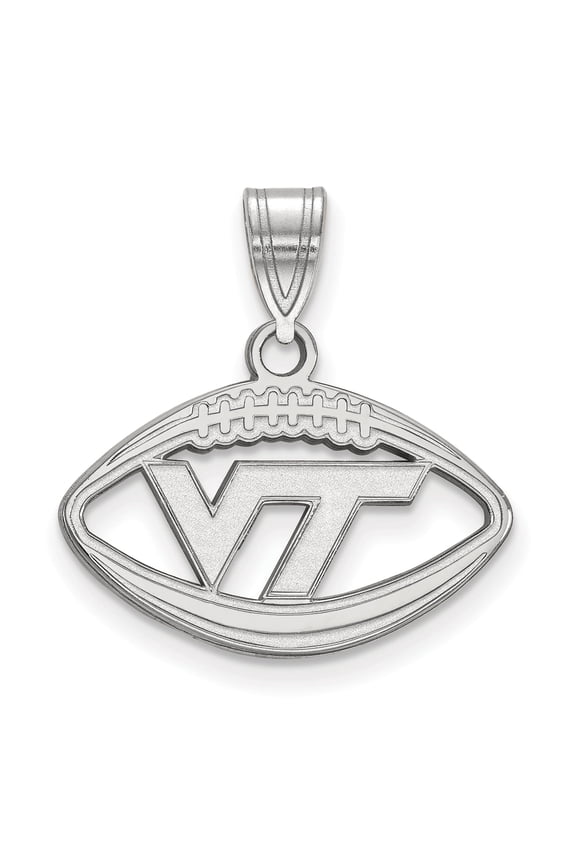 Women's Virginia Tech Hokies Sterling Silver Logo Football Pendant