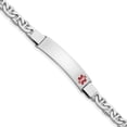 thumbnail image 1 of Sterling Silver Rhodium-plated Medical ID Anchor Link Bracelet 8 inches, 1 of 3