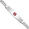 thumbnail image 1 of Sterling Silver Rhodium-plated Medical ID Curb Link Bracelet, 1 of 2