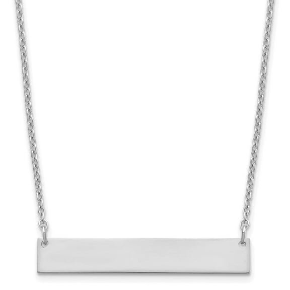 Finest Gold Sterling Silver & Rhodium-Plated Medium Blank Bar Necklace
