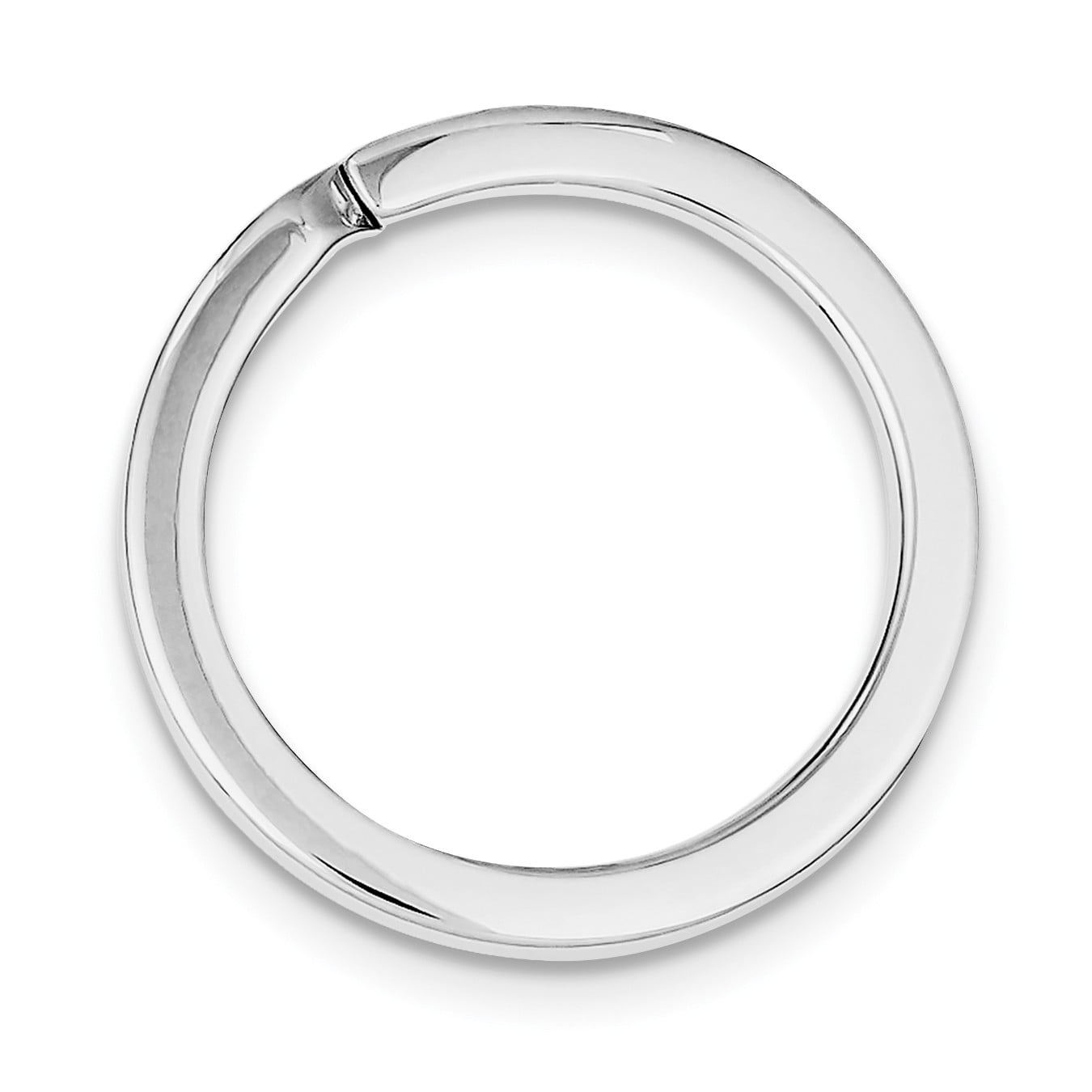 Sterling Silver Rhodium-plated Medium Key Ring - Size 11