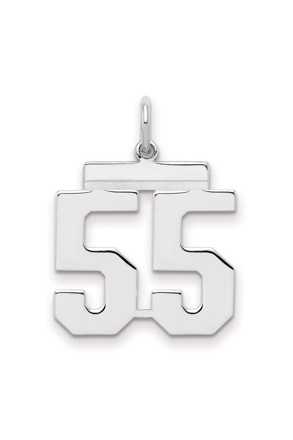 Sterling/Silver Rhodium-plated Polished Number 55 Charm QMS55