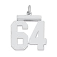 thumbnail image 1 of Sterling/Silver Rhodium-plated Polished Number 64 Charm QMS64, 1 of 4