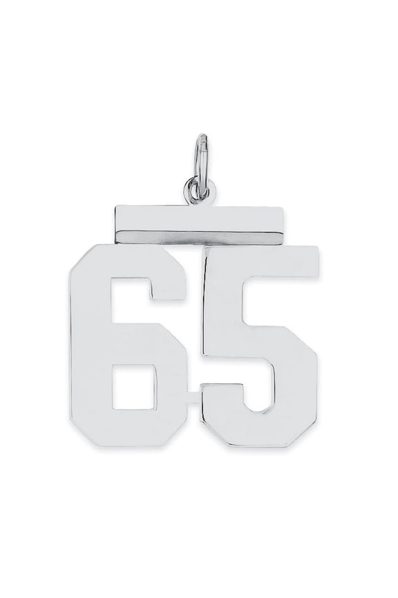 Sterling/Silver Rhodium-plated Polished Number 65 Charm QMS65