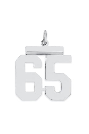 Sterling/Silver Rhodium-plated Polished Number 65 Charm QMS65