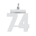 thumbnail image 1 of Sterling/Silver Rhodium-plated Polished Number 74 Charm QMS74, 1 of 2