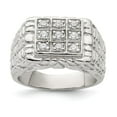 thumbnail image 1 of Sterling Silver Rhodium-plated Men's CZ Ring, 1 of 6