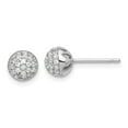thumbnail image 1 of Sterling Silver Rhodium-plated Micro Pave CZ Ball Stud Earrings, 1 of 3
