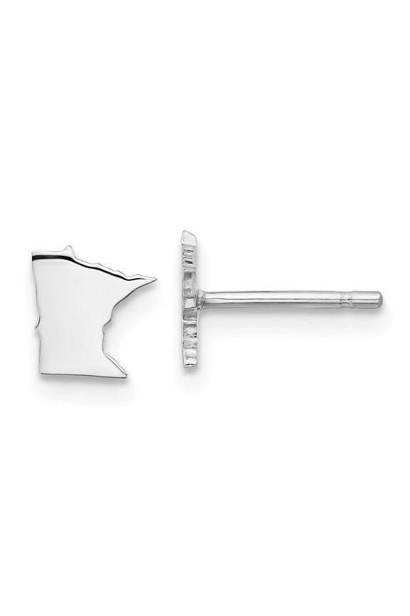 Sterling Silver/Rhodium-plated Minnesota State Earrings