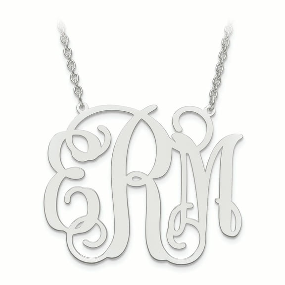 Sterling Silver/Rhodium-plated Monogram Necklace XNA502SS