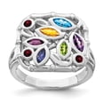 thumbnail image 1 of Sterling Silver Rhodium-plated Multi Gemstone Ring, 1 of 6