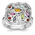 thumbnail image 1 of Sterling Silver Rhodium-plated Multi Gemstone Ring QR6404RB, 1 of 5