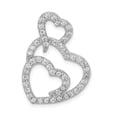 thumbnail image 1 of Sterling Silver Rhodium-plated Multi Hearts Clear CZ Slide Pendant, 1 of 1