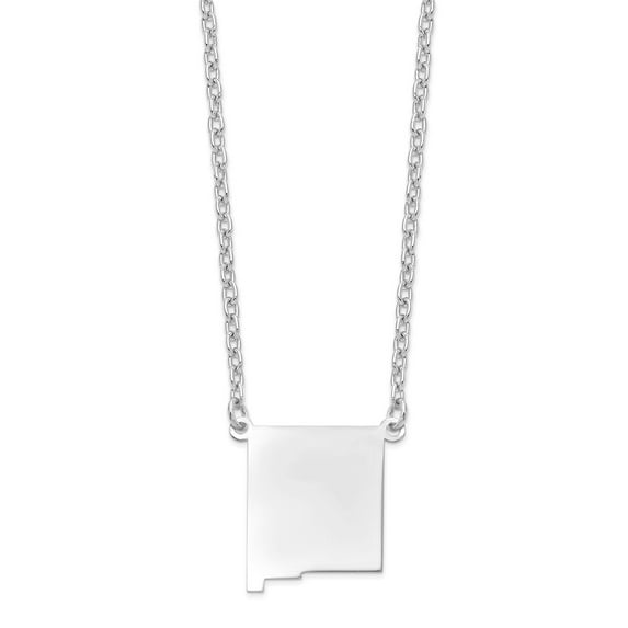 Sterling Silver Rhodium-plated NM State Pendant with chain