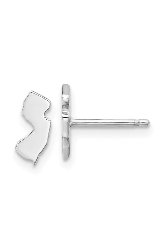 Sterling Silver/Rhodium-plated New Jersey State Earrings