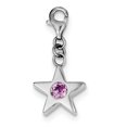 thumbnail image 1 of Sterling Silver Rhodium-plated October Cubic Zirconia Birthstone Star Charm, 1 of 1